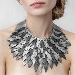 Дизайнерское колье из кожи Collar Перья